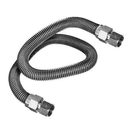 Flextron Gas Line Hose 5/8'' O.D. x 60'' Length with 1/2" FIP Fittings, Stainless Steel Flexible Connector FTGC-SS12-60B